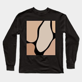 Minimal Modern  Abstract Shapes Black and Pink Pattern Long Sleeve T-Shirt